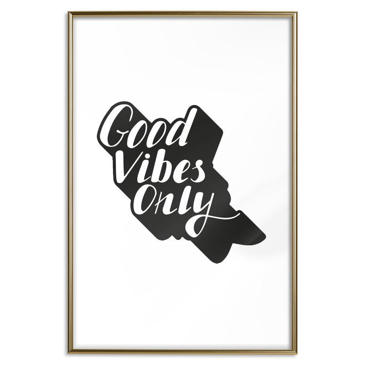 Wall Poster Positive Vibrations - solid background and black and white English texts 114791 additionalImage 14