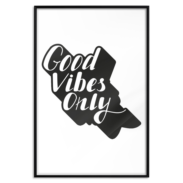 Wall Poster Positive Vibrations - solid background and black and white English texts 114791 additionalImage 18