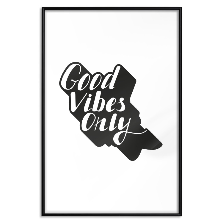 Wall Poster Positive Vibrations - solid background and black and white English texts 114791 additionalImage 15
