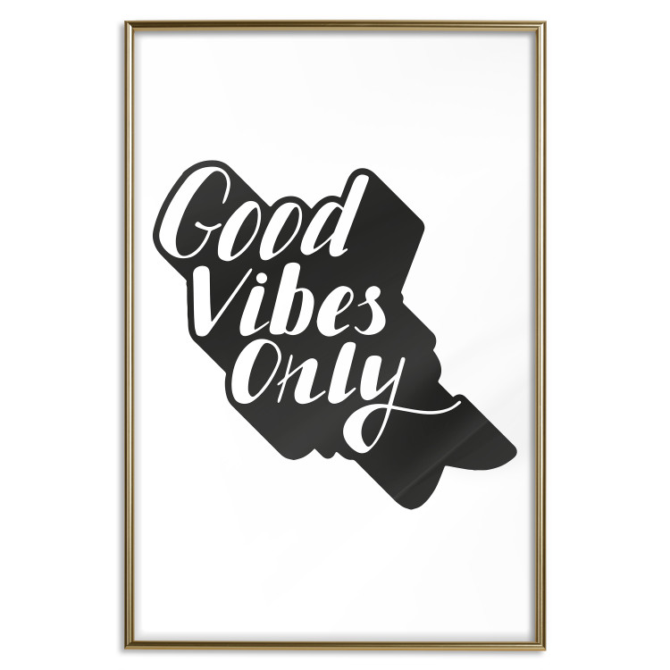 Wall Poster Positive Vibrations - solid background and black and white English texts 114791 additionalImage 16