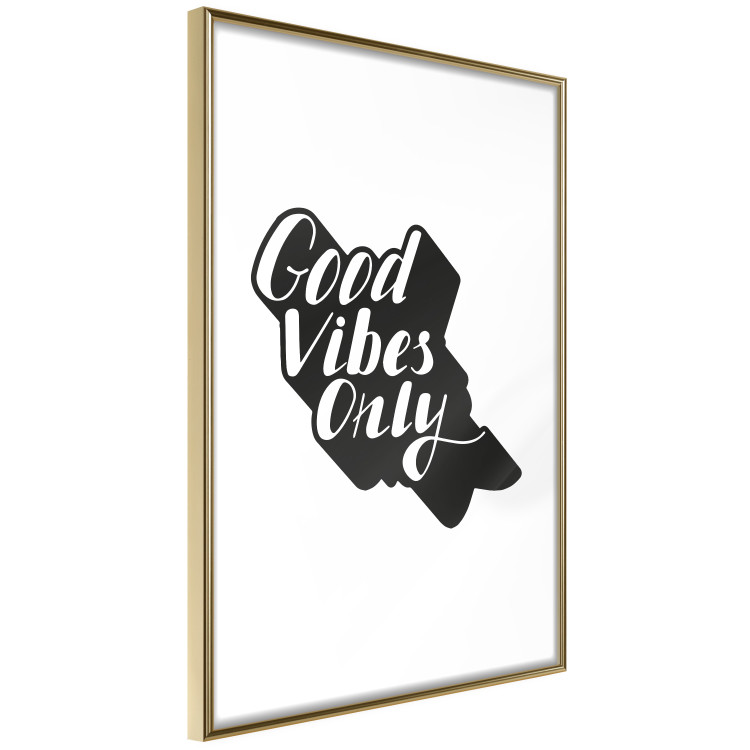 Wall Poster Positive Vibrations - solid background and black and white English texts 114791 additionalImage 6