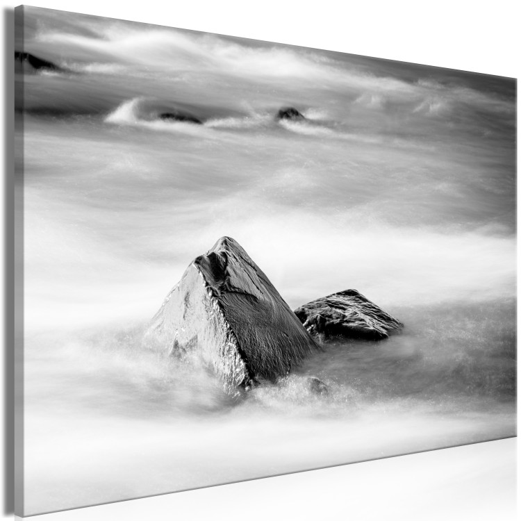 Canvas Rocky Seashore (1-part) - Black and White Coastal Landscape 114891 additionalImage 2
