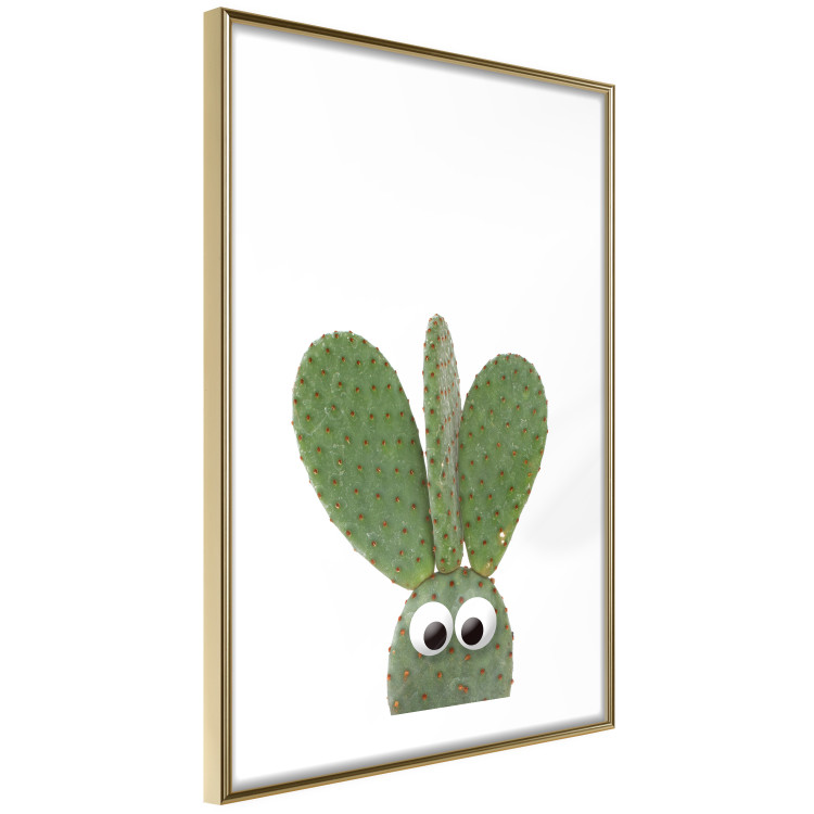 Poster Eared Cactus - funny green plant with eyes on a solid background 116891 additionalImage 7