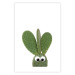 Poster Eared Cactus - funny green plant with eyes on a solid background 116891 additionalThumb 25