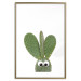 Poster Eared Cactus - funny green plant with eyes on a solid background 116891 additionalThumb 16