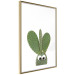 Poster Eared Cactus - funny green plant with eyes on a solid background 116891 additionalThumb 7