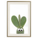 Poster Eared Cactus - funny green plant with eyes on a solid background 116891 additionalThumb 19