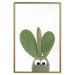 Poster Eared Cactus - funny green plant with eyes on a solid background 116891 additionalThumb 20
