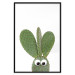 Poster Eared Cactus - funny green plant with eyes on a solid background 116891 additionalThumb 18
