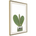 Poster Eared Cactus - funny green plant with eyes on a solid background 116891 additionalThumb 3