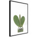 Poster Eared Cactus - funny green plant with eyes on a solid background 116891 additionalThumb 13