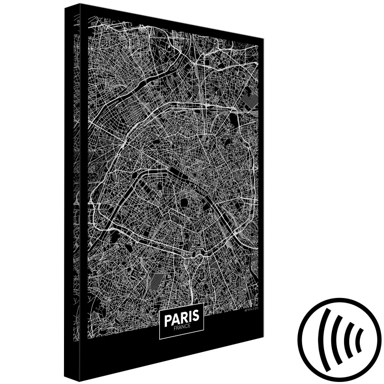 Canvas Dark Map of Paris (1 Part) Vertical 118091 additionalImage 6