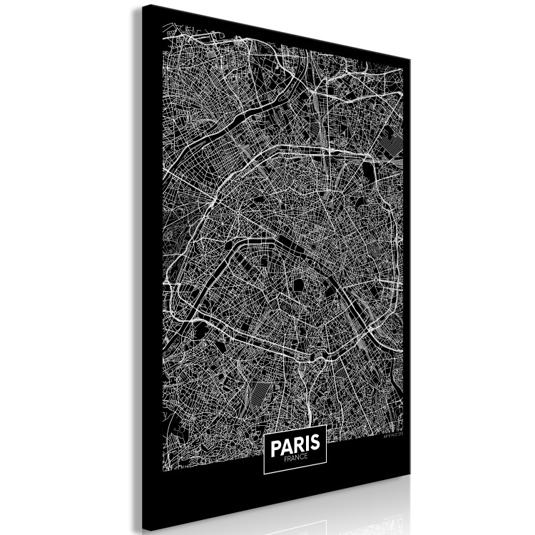 Canvas Dark Map of Paris (1 Part) Vertical 118091 additionalImage 2