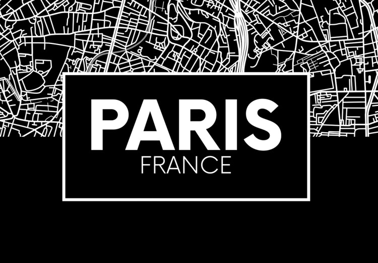 Canvas Dark Map of Paris (1 Part) Vertical 118091 additionalImage 4