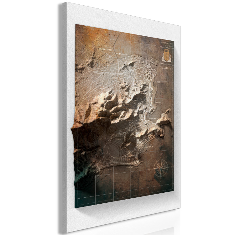 Canvas Art Print Rio de Janeiro - Isometric map of the Brazilian city with a 3D effect 118491 additionalImage 2