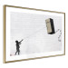 Wall Poster Flying Fridge - Banksy-style graffiti with a boy against a brick background 118791 additionalThumb 6