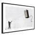Wall Poster Flying Fridge - Banksy-style graffiti with a boy against a brick background 118791 additionalThumb 11