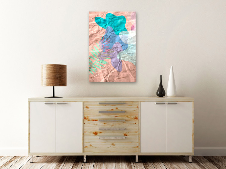 Canvas Print Regained memory - pastel stains on the background of crumpled paper 122291 additionalImage 3