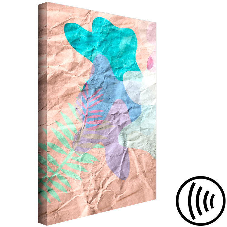 Canvas Print Regained memory - pastel stains on the background of crumpled paper 122291 additionalImage 6