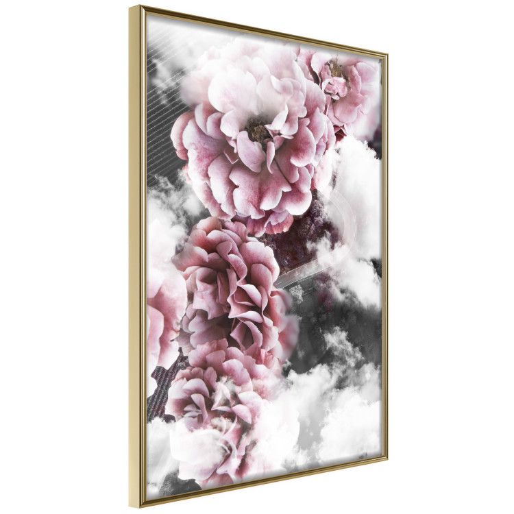 Wall Poster Subtlety - pink flowers amidst clouds against the backdrop of city architecture 122791 additionalImage 12