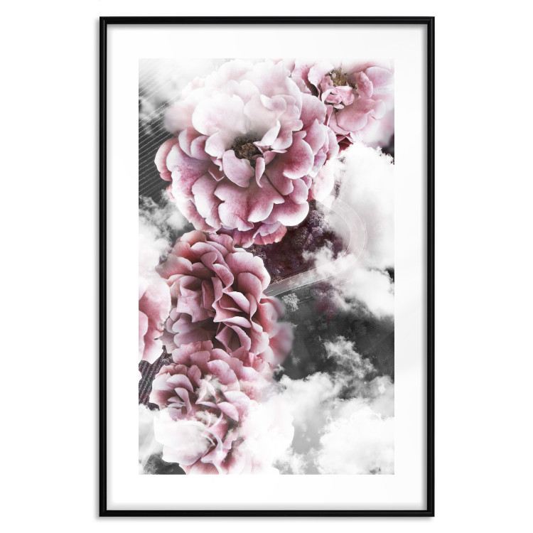Wall Poster Subtlety - pink flowers amidst clouds against the backdrop of city architecture 122791 additionalImage 19