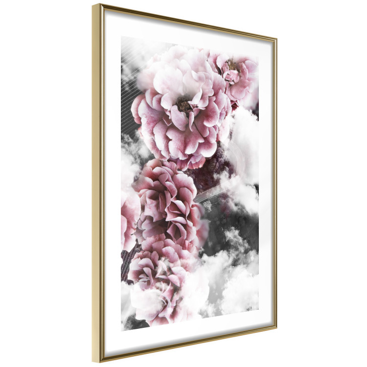 Wall Poster Subtlety - pink flowers amidst clouds against the backdrop of city architecture 122791 additionalImage 8