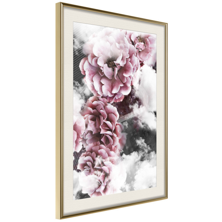 Wall Poster Subtlety - pink flowers amidst clouds against the backdrop of city architecture 122791 additionalImage 2