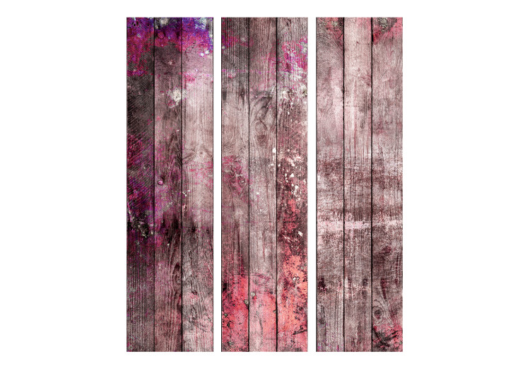 Room Separator Breath of Spring - texture of wooden planks with purple embellishment 122991 additionalImage 3