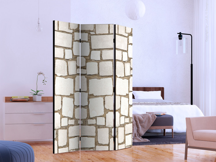 Folding Screen Stone Puzzle - beige stone brick texture in architecture 123291 additionalImage 2