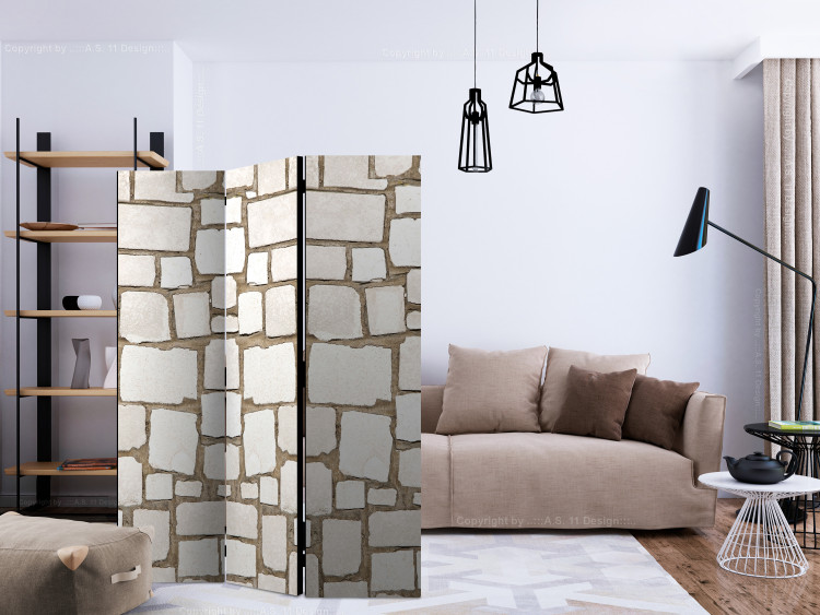 Folding Screen Stone Puzzle - beige stone brick texture in architecture 123291 additionalImage 4