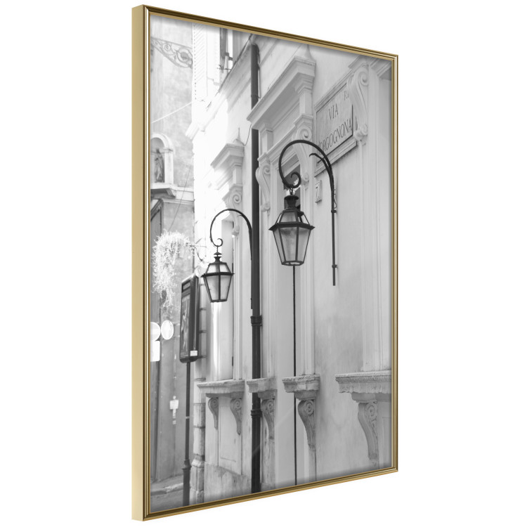 Wall Poster Street Lamps - black and white street architecture with wall lamps 123491 additionalImage 14