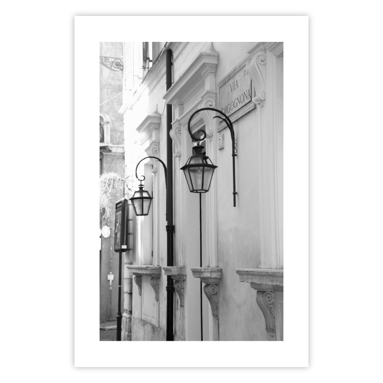 Wall Poster Street Lamps - black and white street architecture with wall lamps 123491 additionalImage 25