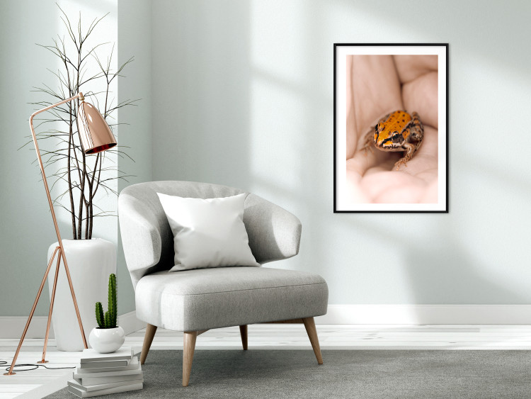 Poster The Good Life - tiny yellow frog on hand of a person 124391 additionalImage 4