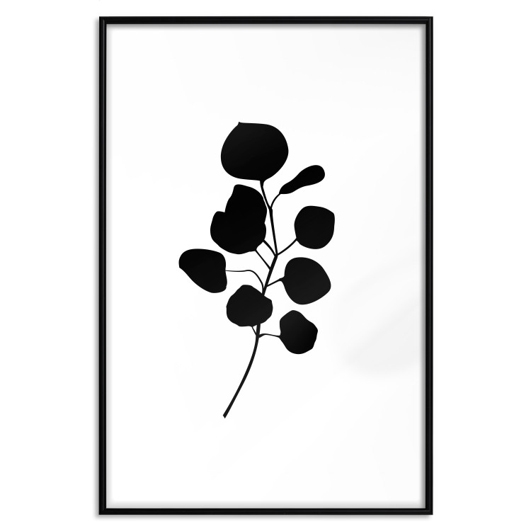 Wall Poster Noble Branch - black plant pattern on a contrasting white background 125091 additionalImage 26