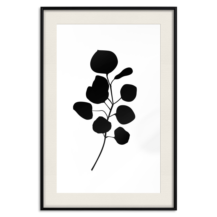 Wall Poster Noble Branch - black plant pattern on a contrasting white background 125091 additionalImage 22