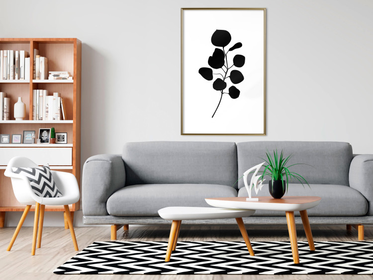 Wall Poster Noble Branch - black plant pattern on a contrasting white background 125091 additionalImage 5