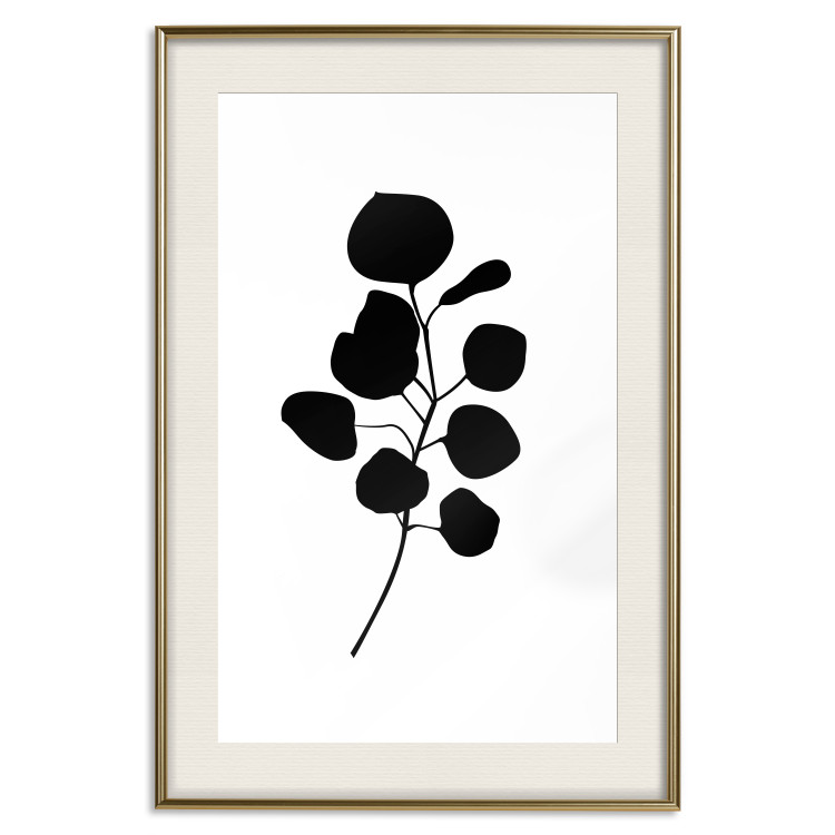 Wall Poster Noble Branch - black plant pattern on a contrasting white background 125091 additionalImage 23