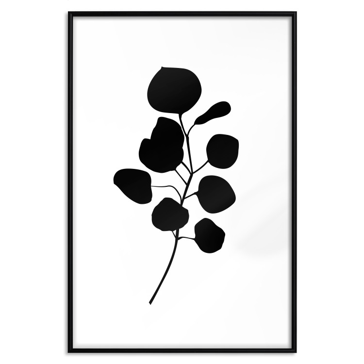 Wall Poster Noble Branch - black plant pattern on a contrasting white background 125091 additionalImage 24