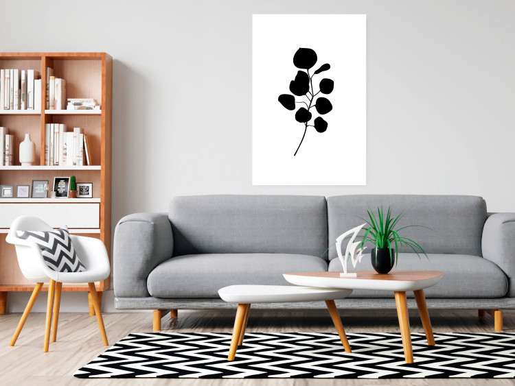 Wall Poster Noble Branch - black plant pattern on a contrasting white background 125091 additionalImage 2