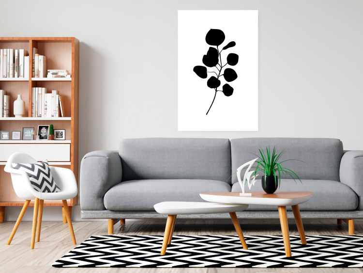 Wall Poster Noble Branch - black plant pattern on a contrasting white background 125091 additionalImage 14