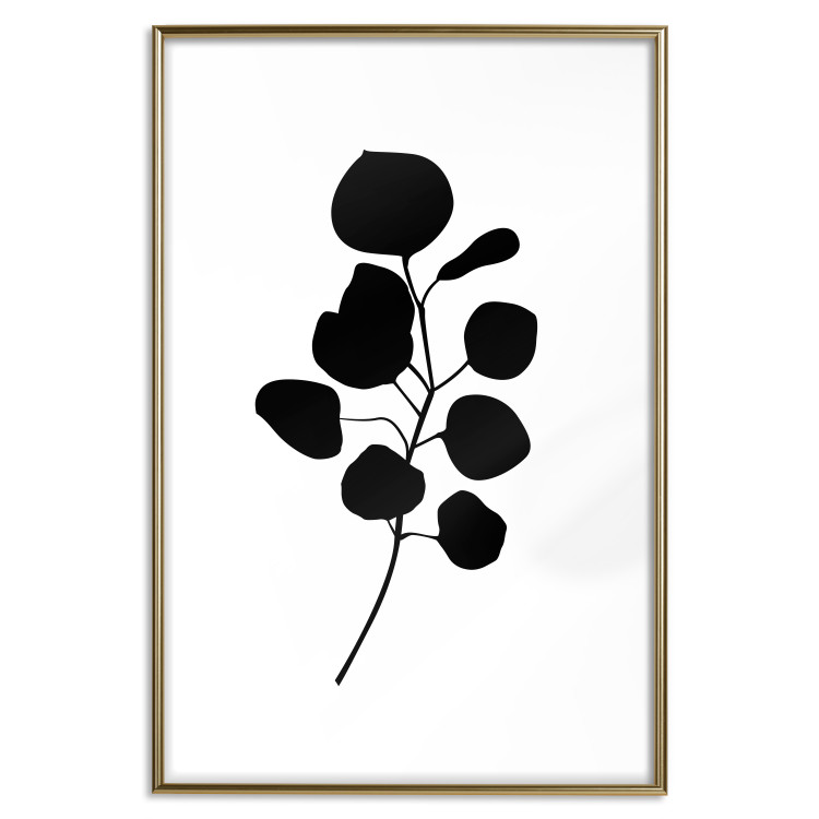Wall Poster Noble Branch - black plant pattern on a contrasting white background 125091 additionalImage 18