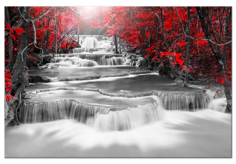 Large canvas print Cascade of Thoughts (Red) [Large Format] 125691