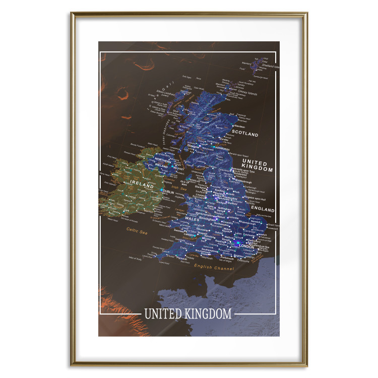 Poster United Kingdom - colorful map of Great Britain with white inscriptions 126291 additionalImage 14