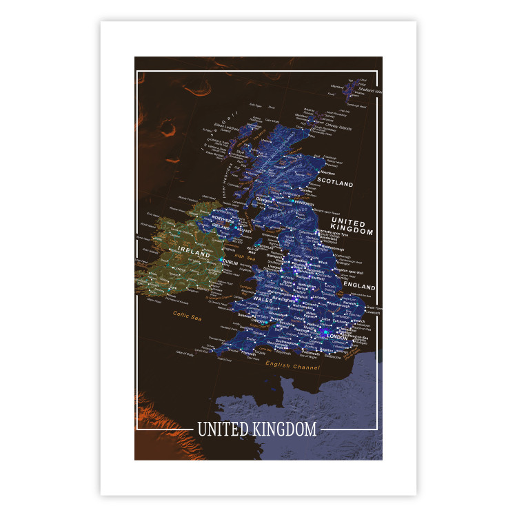 Poster United Kingdom - colorful map of Great Britain with white inscriptions 126291 additionalImage 19