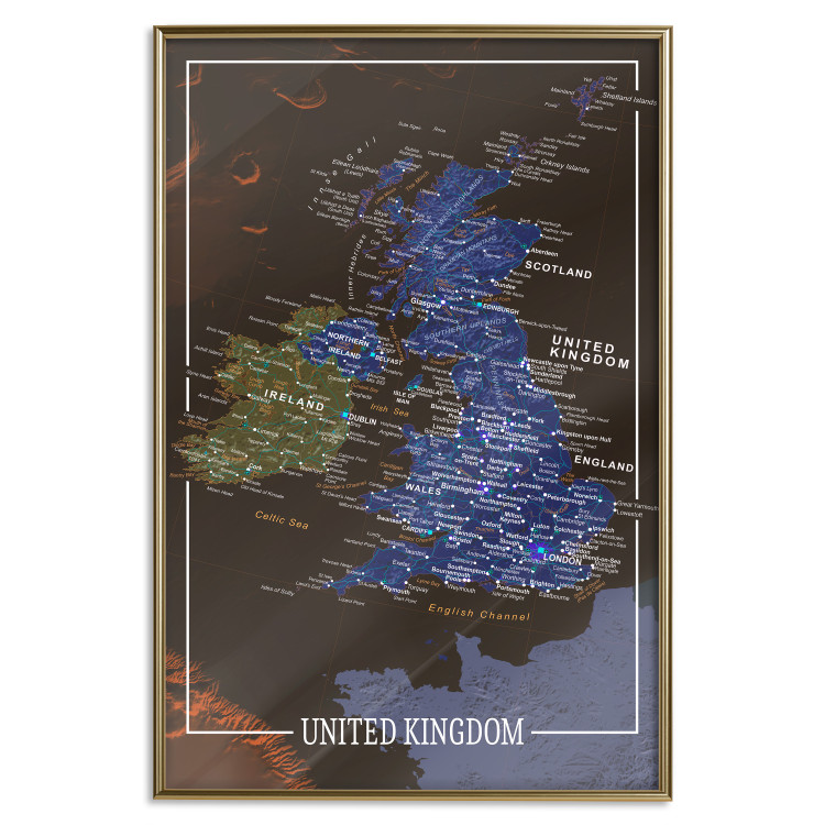 Poster United Kingdom - colorful map of Great Britain with white inscriptions 126291 additionalImage 17