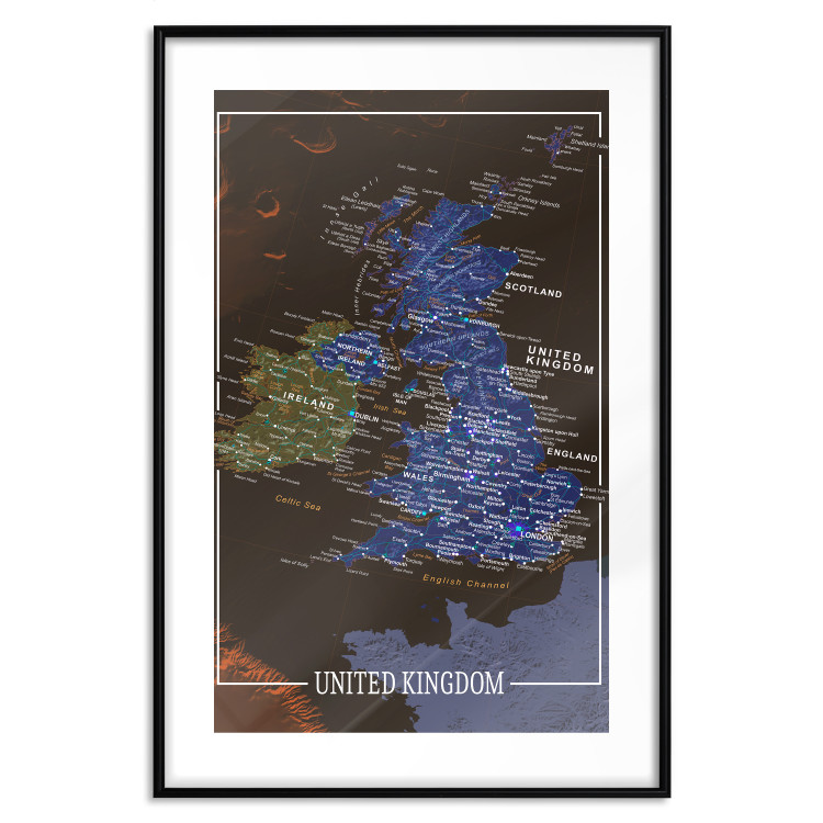 Poster United Kingdom - colorful map of Great Britain with white inscriptions 126291 additionalImage 15