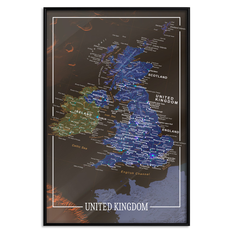 Poster United Kingdom - colorful map of Great Britain with white inscriptions 126291 additionalImage 16