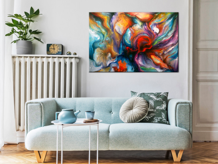 Canvas Print Abyss of Colors (1-part) wide - colorful artistic abstraction 127291 additionalImage 3