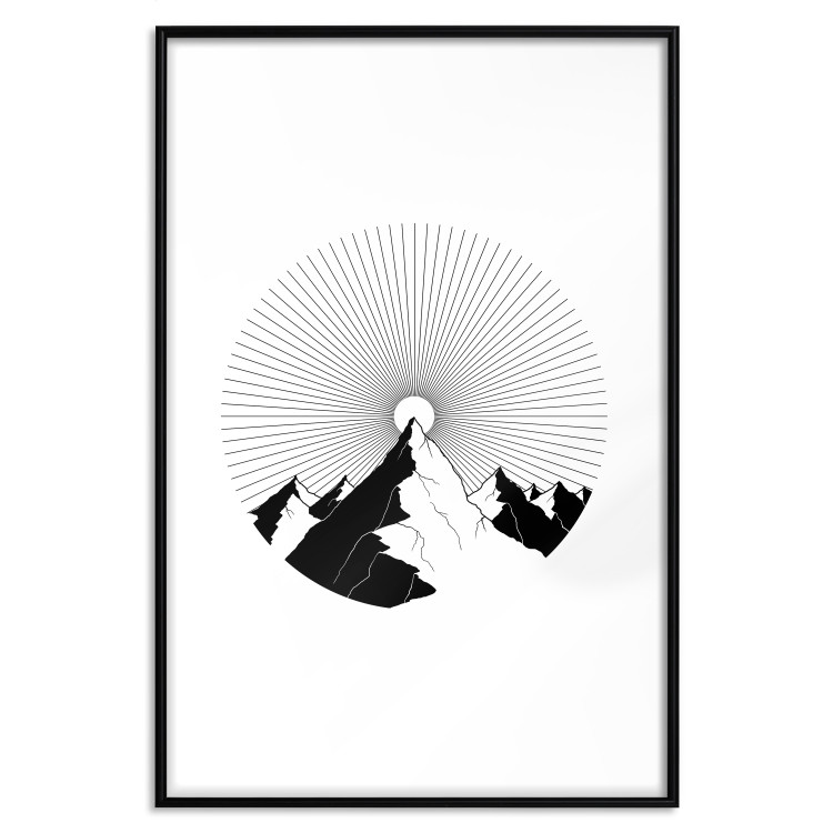Poster Summit Zenith - abstract black mountain landscape on white background 128491 additionalImage 17