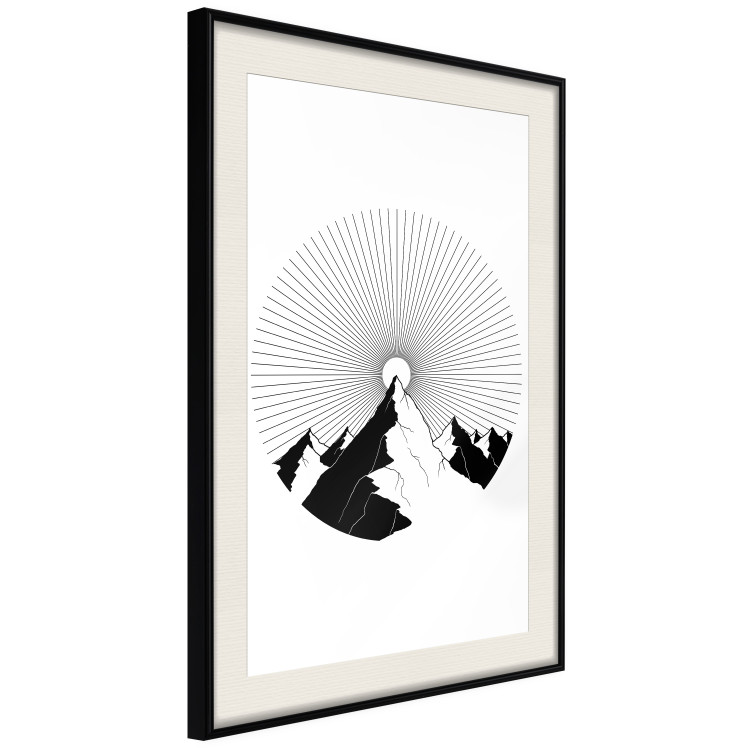 Poster Summit Zenith - abstract black mountain landscape on white background 128491 additionalImage 2